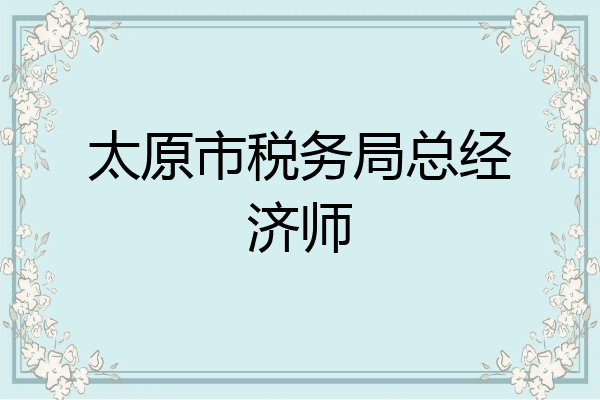 太原市税务局总经济师