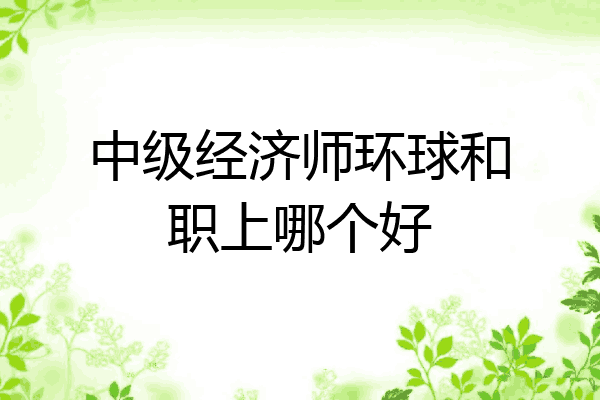 中级经济师环球和职上哪个好