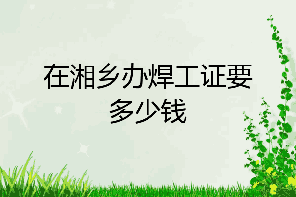在湘乡办焊工证要多少钱