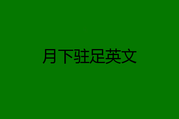 月下驻足英文