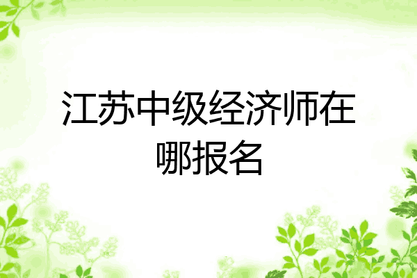 江苏中级经济师在哪报名