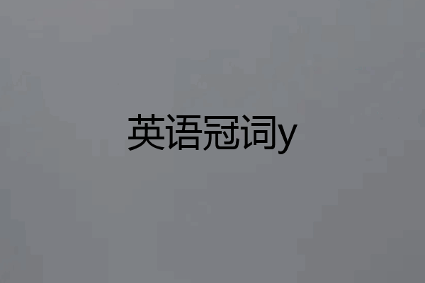 英语冠词y