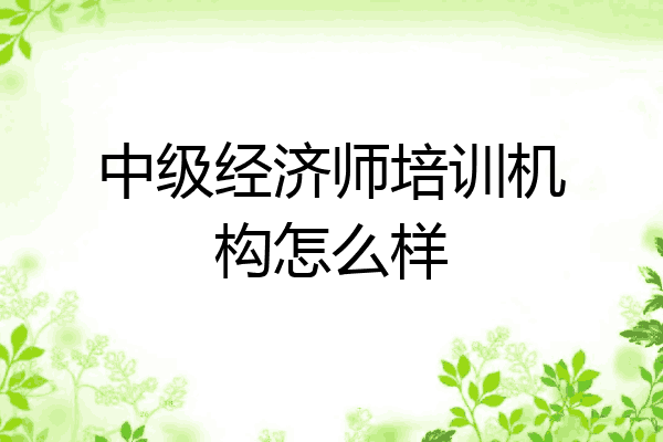 中级经济师培训机构怎么样