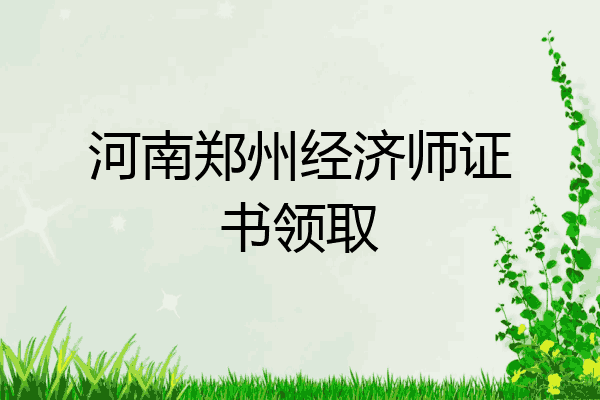 河南郑州经济师证书领取
