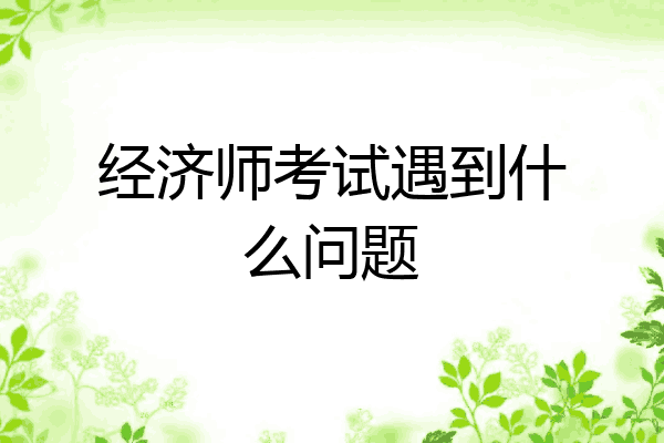 经济师考试遇到什么问题