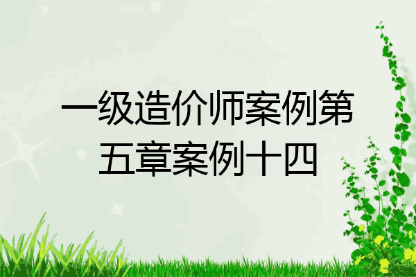 一级造价师案例第五章案例十四