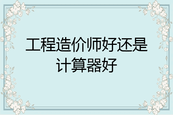 工程造价师好还是计算器好