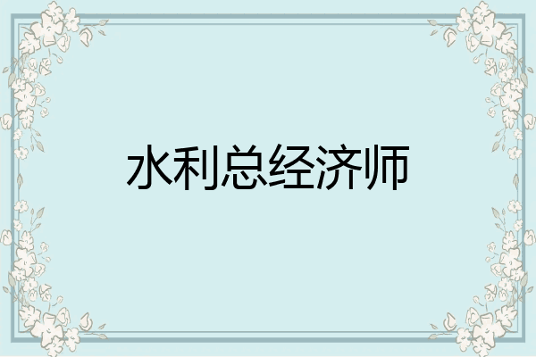 水利总经济师