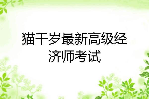 猫千岁最新高级经济师考试