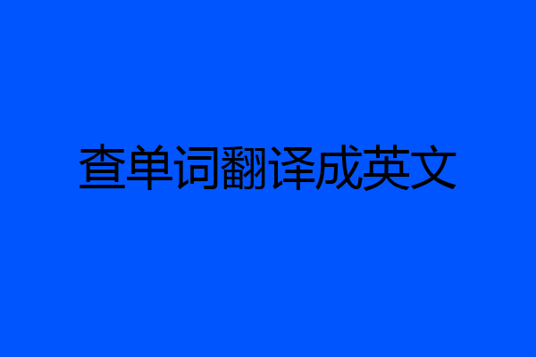 查单词翻译成英文