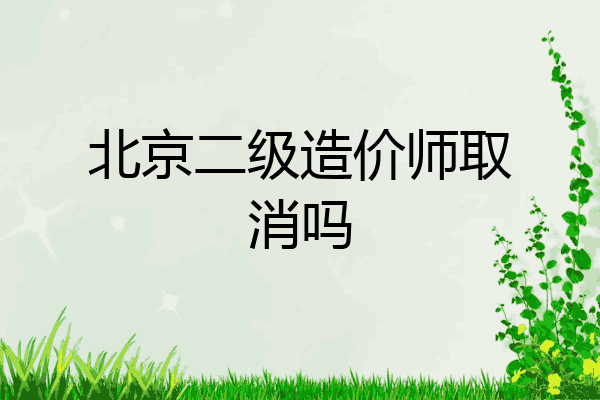 北京二级造价师取消吗