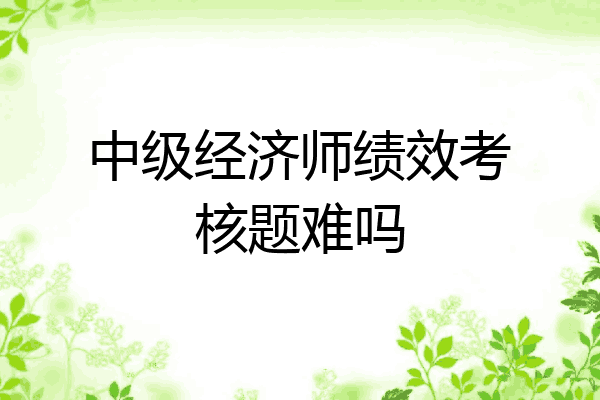 中级经济师绩效考核题难吗