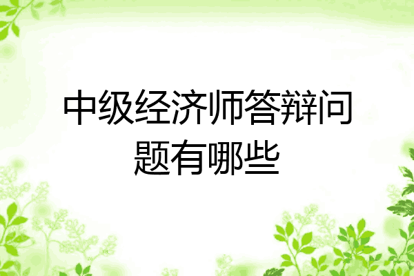中级经济师答辩问题有哪些