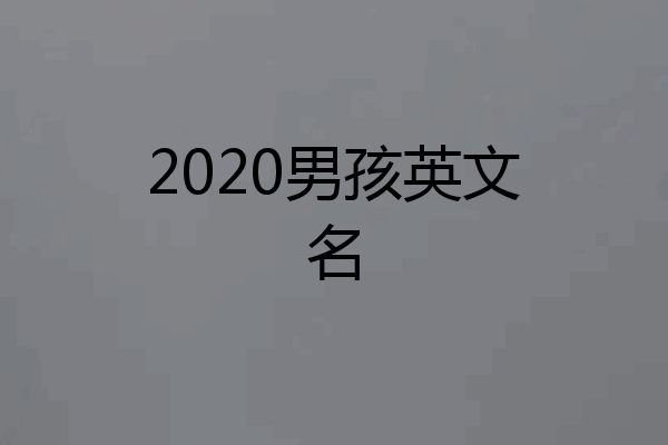 2020男孩英文名
