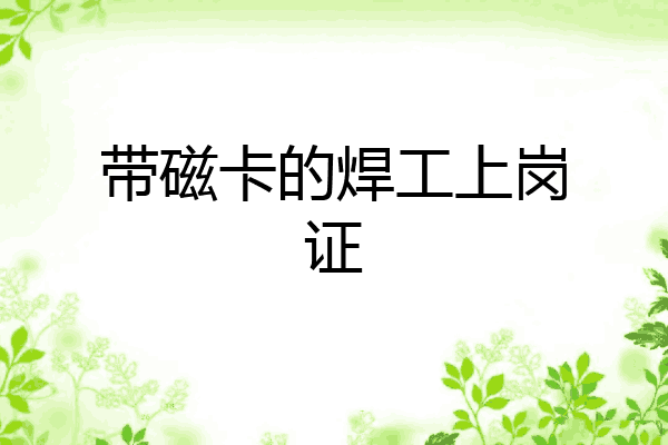 带磁卡的焊工上岗证