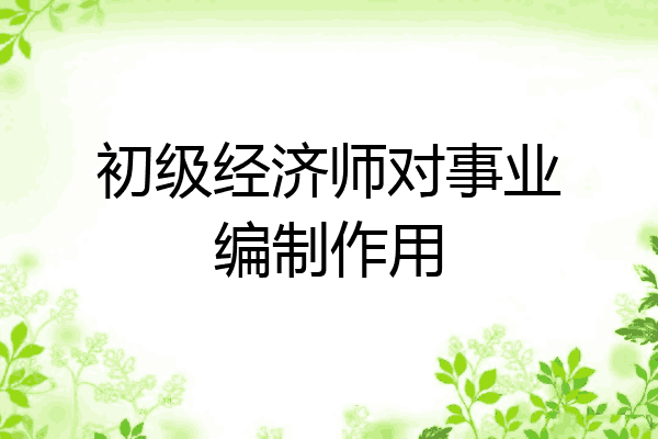 初级经济师对事业编制作用
