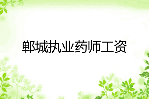 郸城执业药师工资
