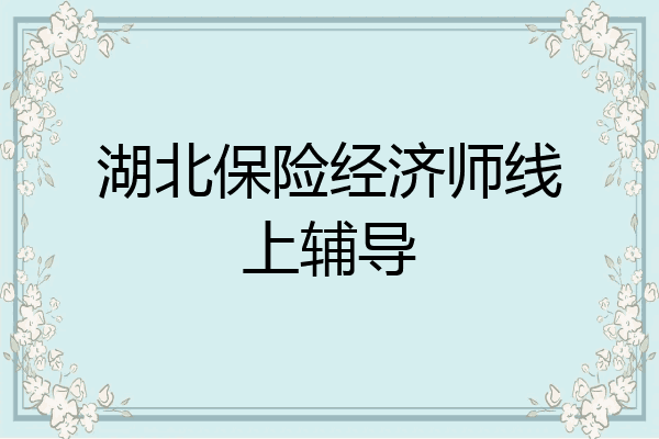 湖北保险经济师线上辅导