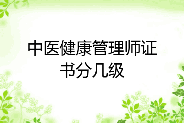 中医健康管理师证书分几级