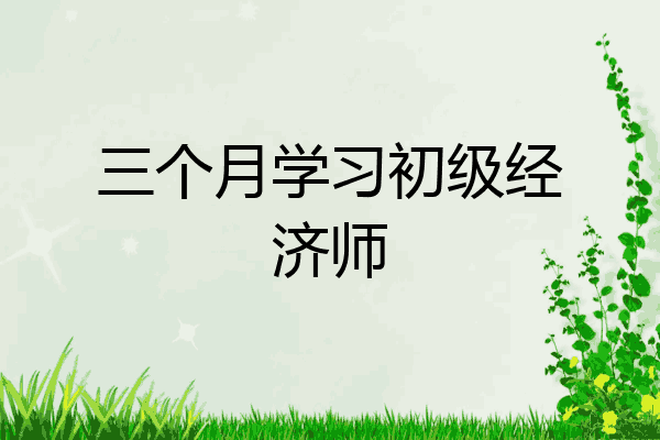 三个月学习初级经济师