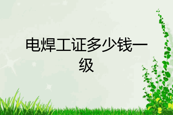 电焊工证多少钱一级