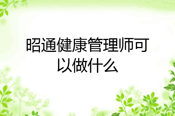 昭通健康管理师可以做什么