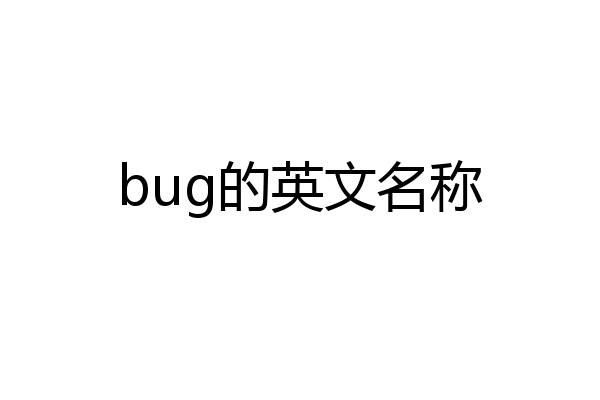bug的英文名称