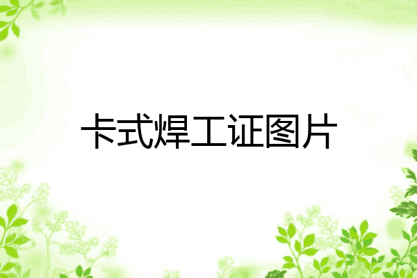 卡式焊工证图片