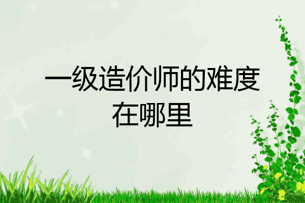 一级造价师的难度在哪里