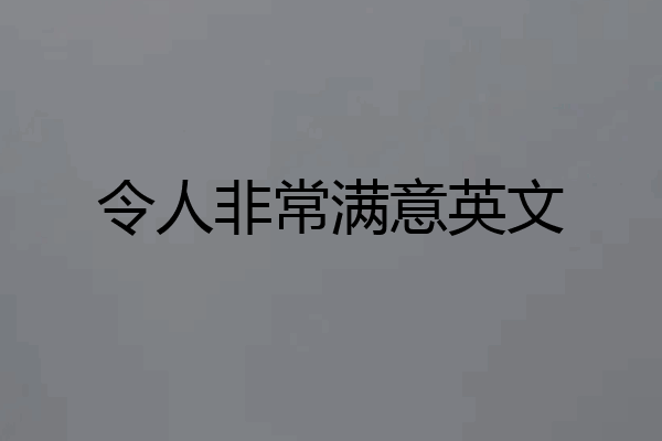 令人非常满意英文