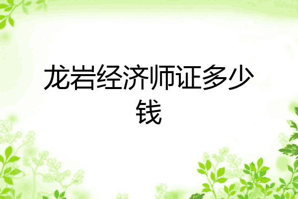 龙岩经济师证多少钱