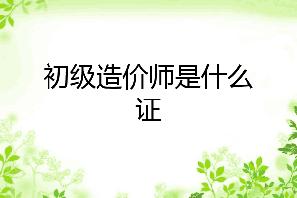 初级造价师是什么证