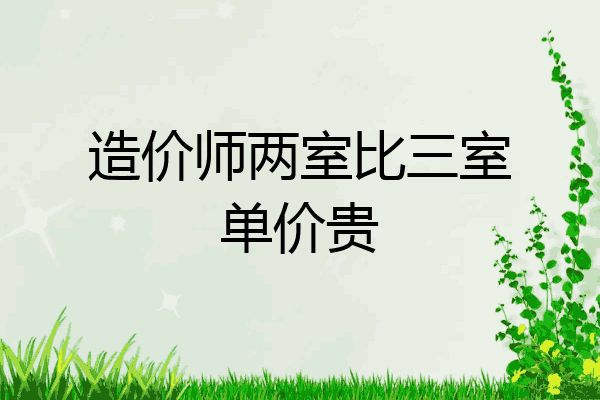 造价师两室比三室单价贵