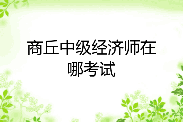 商丘中级经济师在哪考试