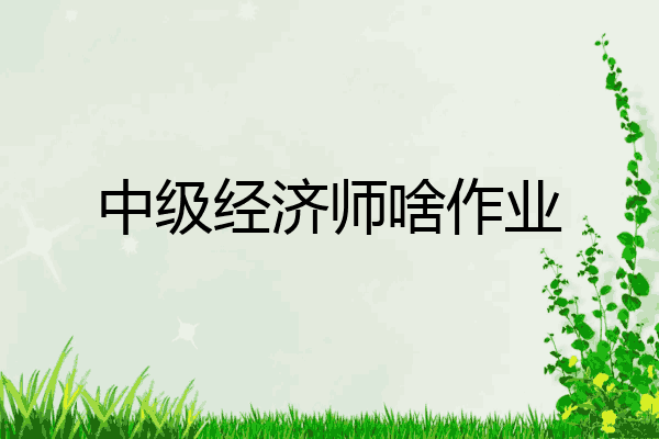 中级经济师啥作业