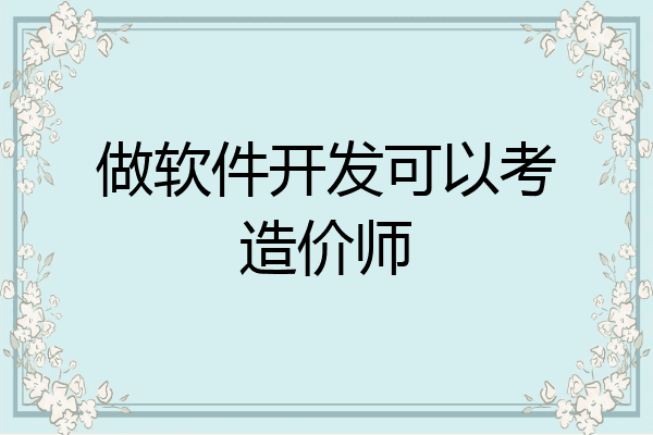 做软件开发可以考造价师