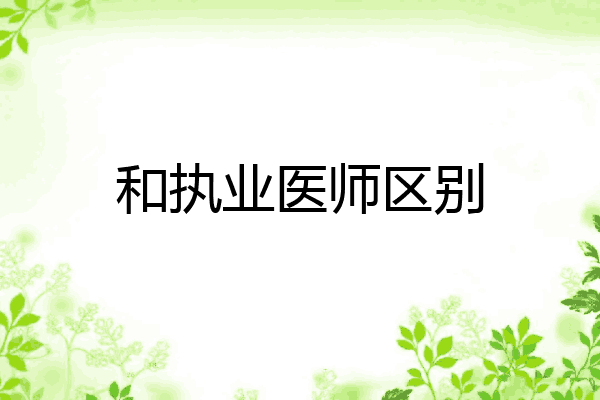 和执业医师区别