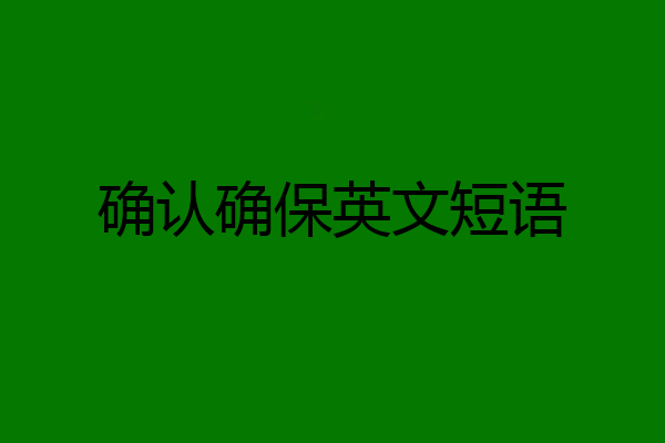 确认确保英文短语