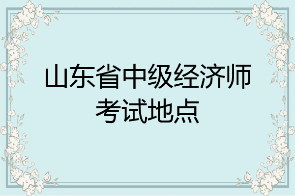 山东省中级经济师考试地点