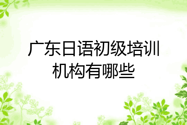 广东日语初级培训机构有哪些