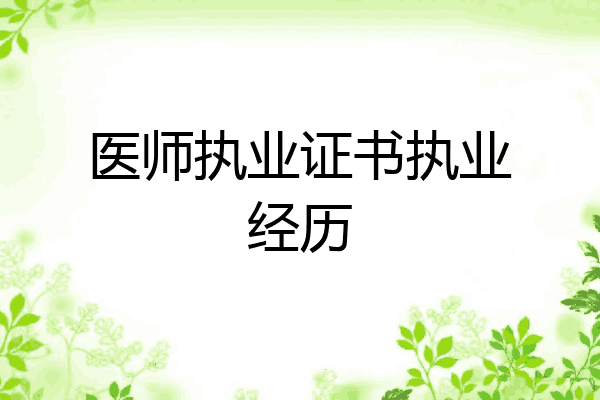 医师执业证书执业经历