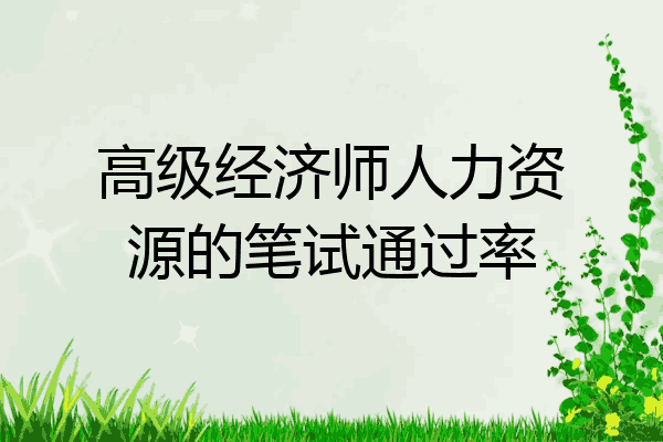 高级经济师人力资源的笔试通过率