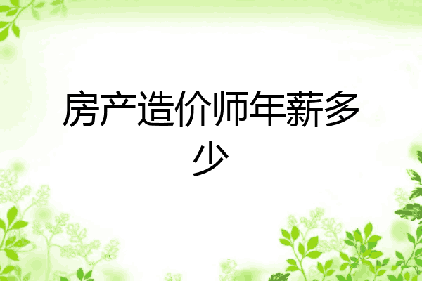 房产造价师年薪多少