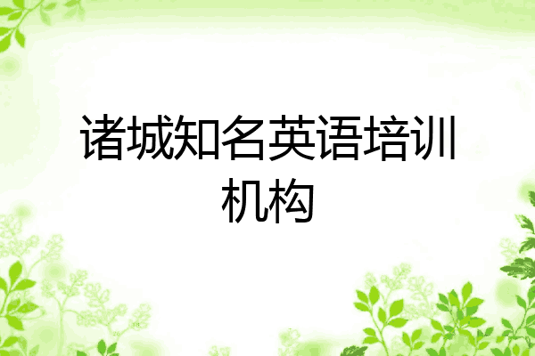 诸城知名英语培训机构
