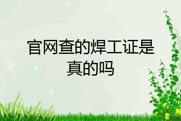 官网查的焊工证是真的吗