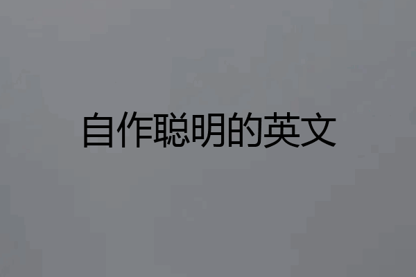 自作聪明的英文
