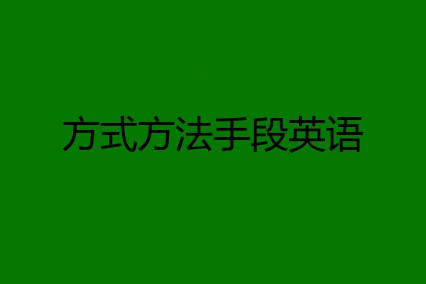 方式方法手段英语