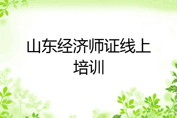 山东经济师证线上培训