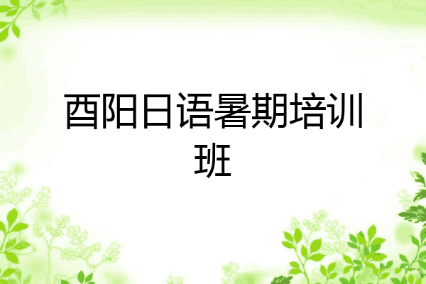 酉阳日语暑期培训班