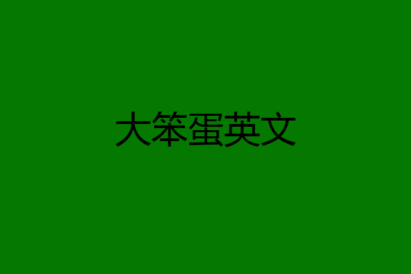 大笨蛋英文